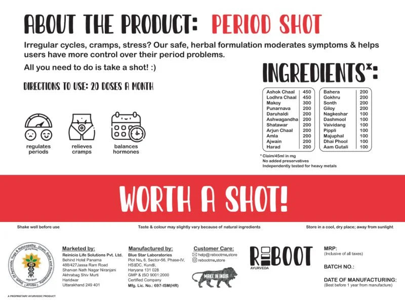 Irregular Periods Ayurveda Shots by Reboot